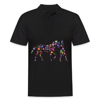 Pferde Gassi Blumen Gärtner Pferdespaziergang - Männer Poloshirt - Schwarz - Vorne - Kai (181cm)