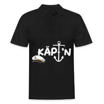 Käptn Kapitän Skipper Bootsführer Segelboot - Männer Poloshirt - Schwarz - Vorne - Kai (181cm)