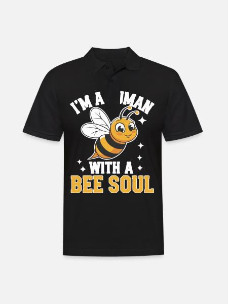 honey bee beekeeper bees bee - Men's Polo Shirt - black