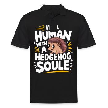 Igel Stachelig Tier Igel - Männer Poloshirt - Schwarz - Vorne - Kai (181cm)