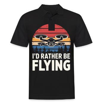 Dronen Pilot Quadrocopter Drone - Männer Poloshirt - Schwarz - Vorne - Kai (181cm)
