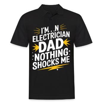 Electrician Electronics Technician Craftsman Profession Saying - Men's Polo Shirt - black - Front - Kai (181cm)
