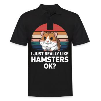 Hamster - Männer Poloshirt - Schwarz - Vorne - Kai (181cm)