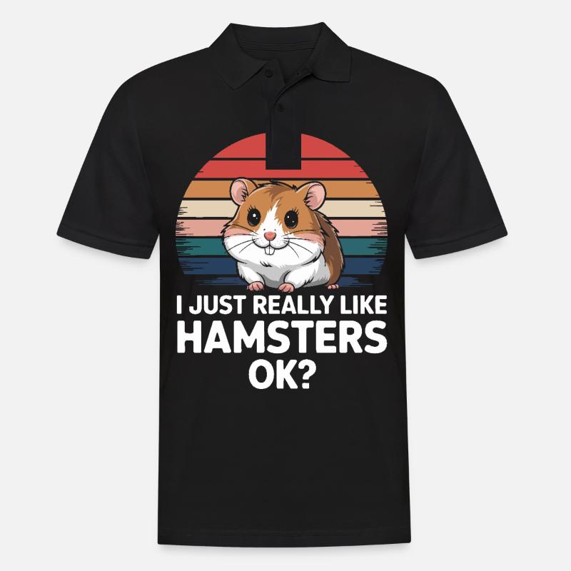 Hamster - Männer Poloshirt - Schwarz