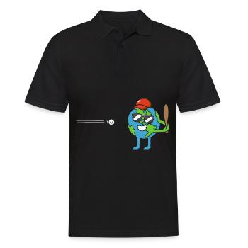 Erde spielt Baseball Earth Day Umwelt Tag Der Erde - Männer Poloshirt - Schwarz - Vorne - Kai (181cm)