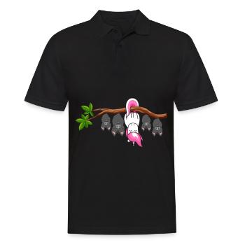 Be Different unicorn hangs with bats on the tree - Men's Polo Shirt - black - Front - Kai (181cm)