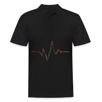 Herzschlag Aktien Chart - Männer Poloshirt - Schwarz - Vorne - Kai (181cm)
