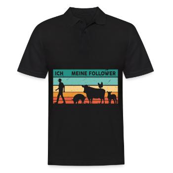Ich Meine Follower Schwein Kuh Schaf Huhn Nutztier - Männer Poloshirt - Schwarz - Vorne - Kai (181cm)
