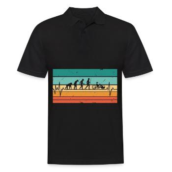 Vintage Heartbeat Handbike Bike Handbike - Men's Polo Shirt - black - Front - Kai (181cm)