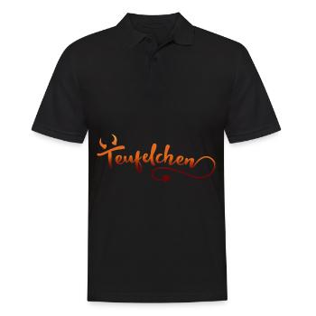 Teufelchen Teufel Kostüm Halloween - Männer Poloshirt - Schwarz - Vorne - Kai (181cm)