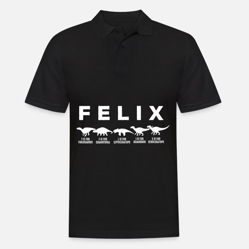 FELIX Cooler Dino Name Dinosaurier - Männer Poloshirt - Schwarz