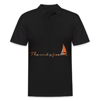 Wind Is Free Sailboat Sailor - Polo Homme - noir - Devant - Kai (181cm)