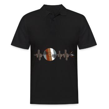 Vinyl Herzschlag Schallplatte Elektrisches Kabel - Männer Poloshirt - Schwarz - Vorne - Kai (181cm)