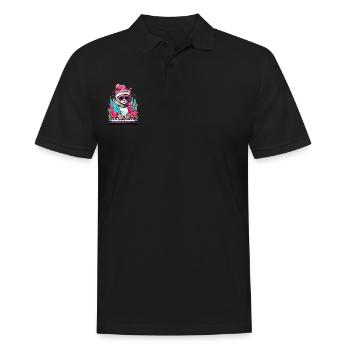 Cute Cat with Piano - Men's Polo Shirt - black - Front - Kai (181cm)