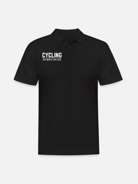 Cycling. Fahrrad Spruch. Mental. Legs. Radfahren - Männer Poloshirt - Schwarz