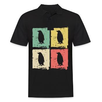 Pinguin Pinguine Tier Eis Kinder Retro Geschenk - Männer Poloshirt - Schwarz - Vorne - Kai (181cm)