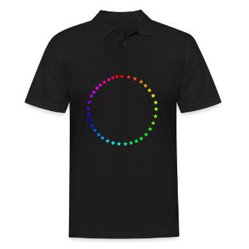 Colorful star circle rainbow design gift idea - Men's Polo Shirt - black - Front - Kai (181cm)