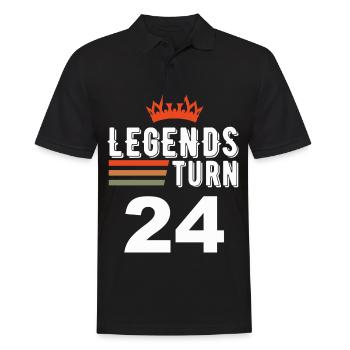 Legends turn 24, 24 birthday - Men's Polo Shirt - black - Front - Kai (181cm)