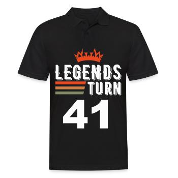 Legends turn 41, 41 birthday - Men's Polo Shirt - black - Front - Kai (181cm)