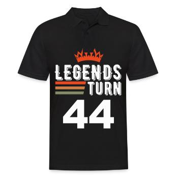 Legends turn 44, 44 birthday - Men's Polo Shirt - black - Front - Kai (181cm)