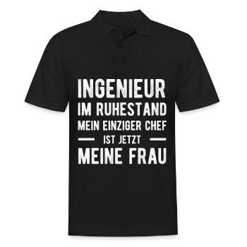 Ingenieur Spruch Ehefrau - Männer Poloshirt - Schwarz - Vorne - Kai (181cm)