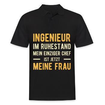 Ingenieur Lustiger Spruch Ehepaar - Männer Poloshirt - Schwarz - Vorne - Kai (181cm)