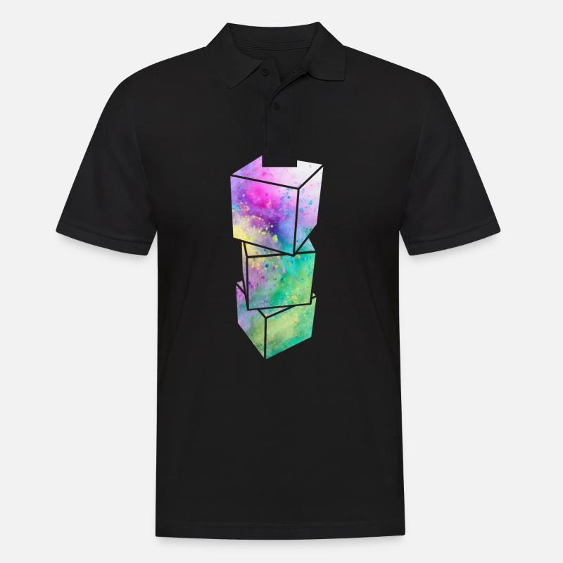 Cube 3D - Polo Homme - noir