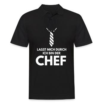 Lasst mich durch ich bin der Chef - Männer Poloshirt - Schwarz - Vorne - Kai (181cm)