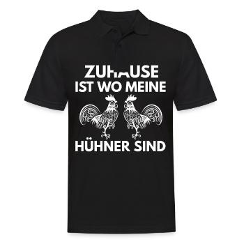 Zuhause ist wo meine Hühner sind - Männer Poloshirt - Schwarz - Vorne - Kai (181cm)