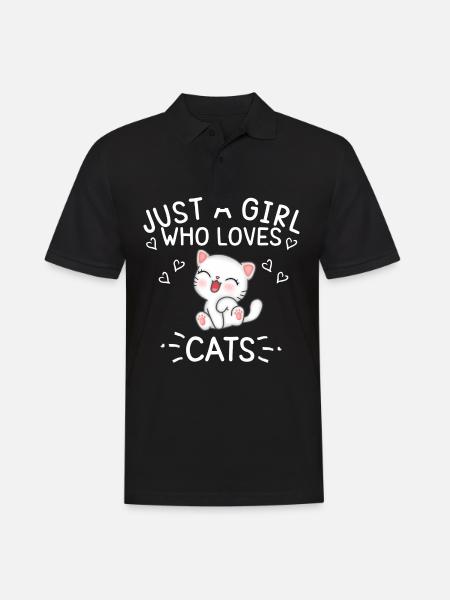 Just a Girl who loves Cats - Men's Polo Shirt - black