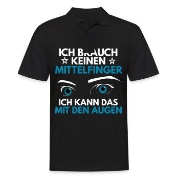 Ich brauch keinen Mittelfinger - Männer Poloshirt - Schwarz - Vorne - Kai (181cm)