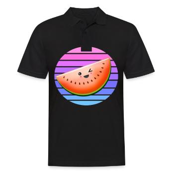 Winking melon at sunset - Men's Polo Shirt - black - Front - Kai (181cm)
