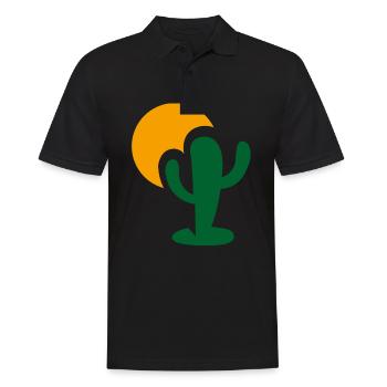 Sun Cactus Design - Men's Polo Shirt - black - Front - Kai (181cm)