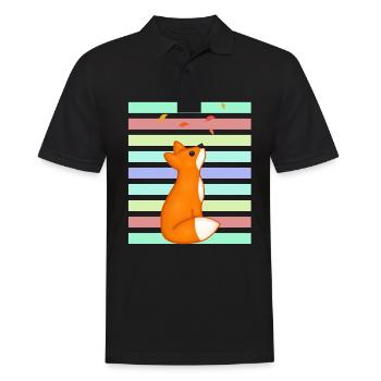 Red fox in the sunset - Men's Polo Shirt - black - Front - Kai (181cm)