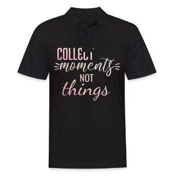 Collect moments not things - Men's Polo Shirt - black - Front - Kai (181cm)
