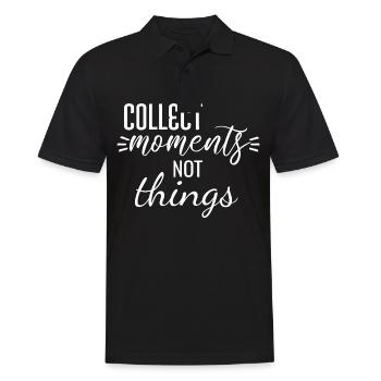 Collect moments not things - Men's Polo Shirt - black - Front - Kai (181cm)