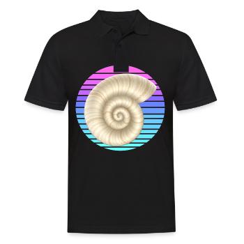 La coquille d’escargot au coucher du soleil - Polo Homme - noir - Devant - Kai (181cm)