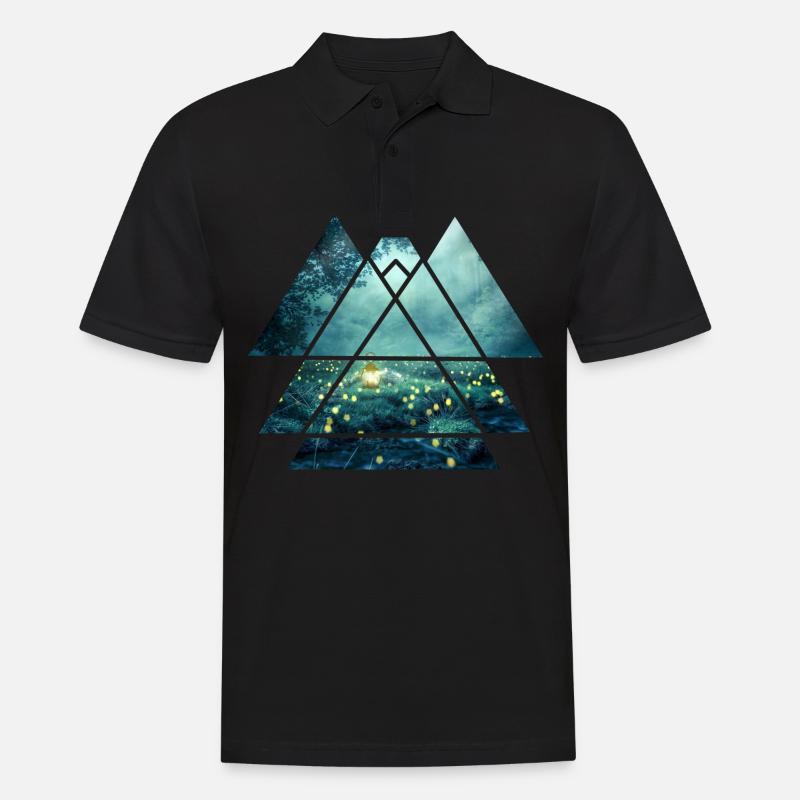 Abstrakte Waldkunst - Männer Poloshirt - Schwarz