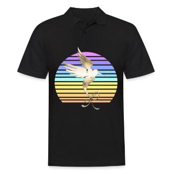 Hummingbird at sunset - Men's Polo Shirt - black - Front - Kai (181cm)