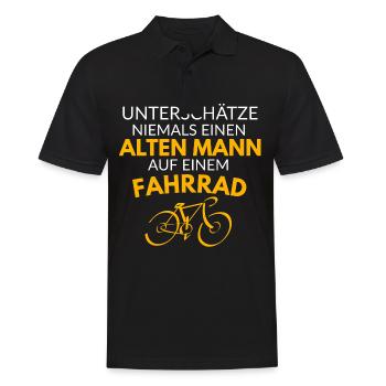 Unterschätze niemals einen alten Mann - Männer Poloshirt - Schwarz - Vorne - Kai (181cm)