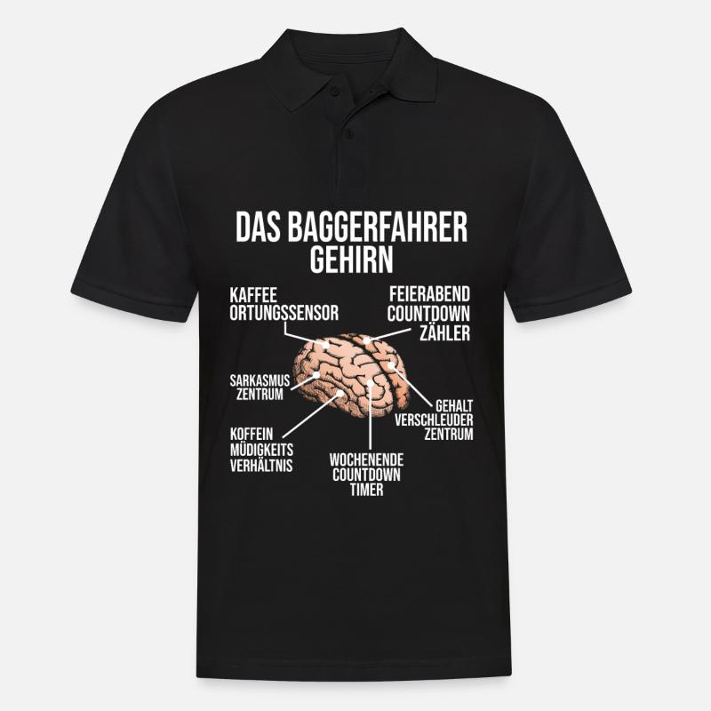 Baggerfahrer Gehirn Bagger Baggerführer Baustellen - Männer Poloshirt - Schwarz