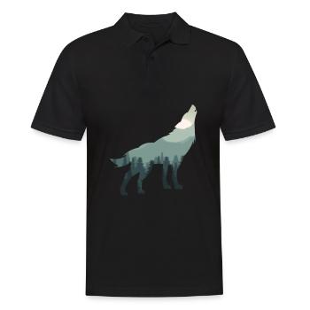 Protection de l'environnement protection du climat protection de la nature loup de terre - Polo Homme - noir - Devant - Kai (181cm)