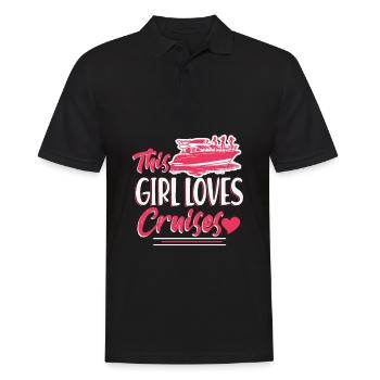 This Girl Loves Cruises - Bootsfahrt Party Urlaub - Männer Poloshirt - Schwarz - Vorne - Kai (181cm)
