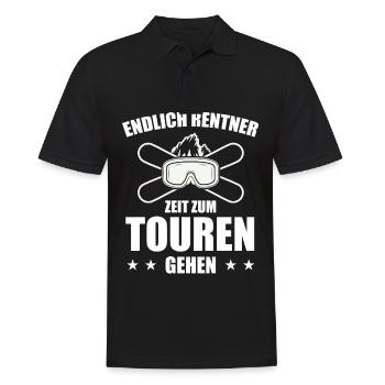 Endlich Rentner Zeit zum Touren Gehen Skitour - Männer Poloshirt - Schwarz - Vorne - Kai (181cm)
