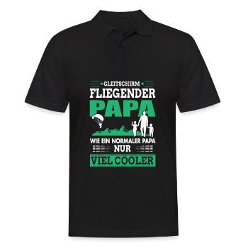 Gleitschirm fliegender Papa Paragleiter Vatertag - Männer Poloshirt - Schwarz - Vorne - Kai (181cm)