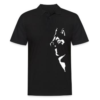 Propriétaire de chien Husky sibérien rétro marche - Polo Homme - noir - Devant - Kai (181cm)
