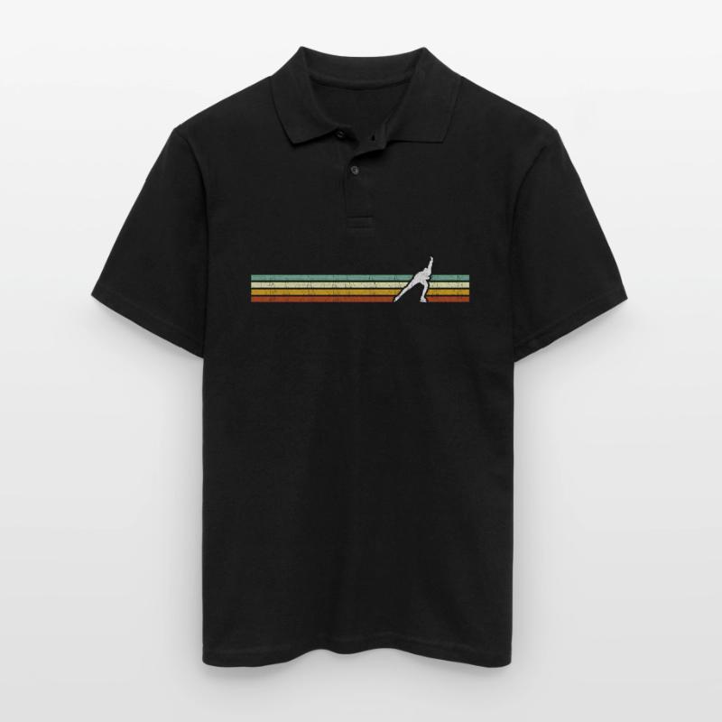 Vintage Eisläufer Eislauf Eiskunstlauf Eislaufen Männer Poloshirt
