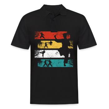 Vintage Judo Karate Martial Arts Retro Judoka - Men's Polo Shirt - black - Front - Kai (181cm)