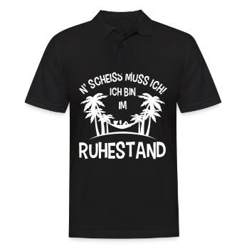 Ich bin im Ruhestand N' Scheiss muss ich Rentner - Männer Poloshirt - Schwarz - Vorne - Kai (181cm)