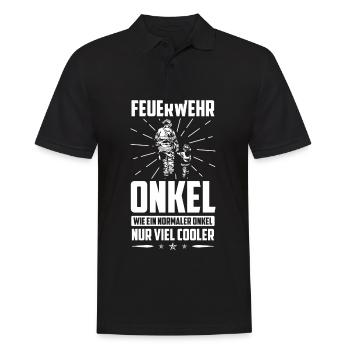 Feuerwehrmann Onkel Spruch Feuerwehr Onkel - Männer Poloshirt - Schwarz - Vorne - Kai (181cm)